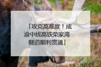 攻克高难度！成渝中线高铁荣家湾隧道顺利贯通