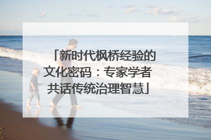 新时代枫桥经验的文化密码：专家学者共话传统治理智慧