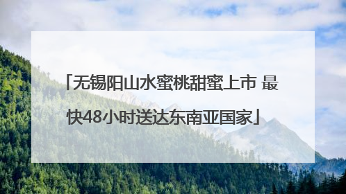 无锡阳山水蜜桃甜蜜上市 最快48小时送达东南亚国家