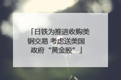 日铁为推进收购美钢交易 考虑送美国政府“黄金股”