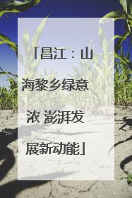 昌江：山海黎乡绿意浓 澎湃发展新动能
