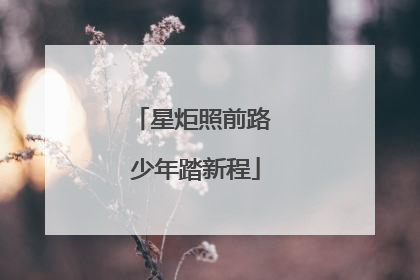 星炬照前路 少年踏新程