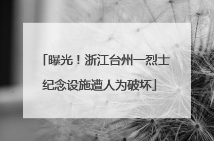 曝光！浙江台州一烈士纪念设施遭人为破坏