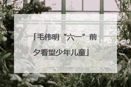 毛伟明“六一”前夕看望少年儿童
