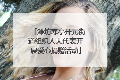潍坊寒亭开元街道组织人大代表开展爱心捐赠活动