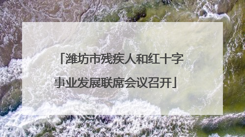 潍坊市残疾人和红十字事业发展联席会议召开