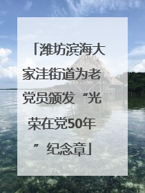 潍坊滨海大家洼街道为老党员颁发“光荣在党50年”纪念章