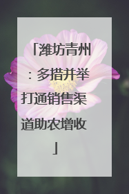潍坊青州：多措并举打通销售渠道助农增收