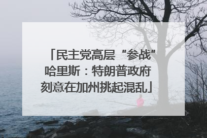 民主党高层“参战” 哈里斯：特朗普政府刻意在加州挑起混乱