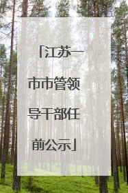 江苏一市市管领导干部任前公示