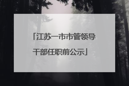 江苏一市市管领导干部任职前公示