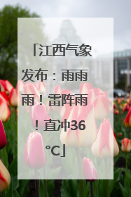江西气象发布：雨雨雨！雷阵雨！直冲36°C