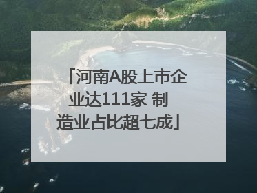 河南A股上市企业达111家 制造业占比超七成