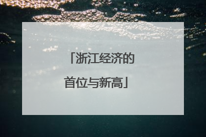 浙江经济的首位与新高