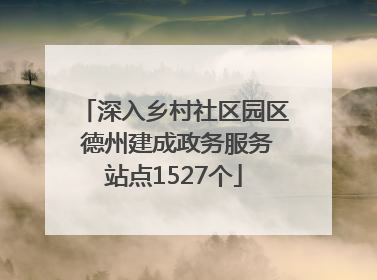 深入乡村社区园区 德州建成政务服务站点1527个