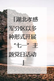 湖北孝感军分区以多种形式开展“七一”主题党日活动