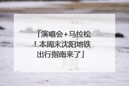 演唱会+马拉松！本周末沈阳地铁出行指南来了