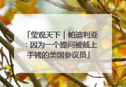 莹观天下｜帕迪利亚：因为一个提问被戴上手铐的美国参议员