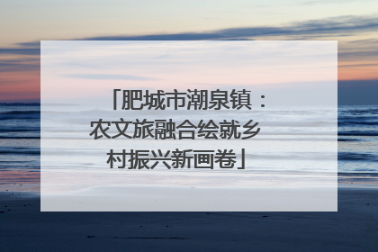 肥城市潮泉镇：农文旅融合绘就乡村振兴新画卷