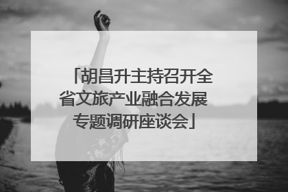 胡昌升主持召开全省文旅产业融合发展专题调研座谈会