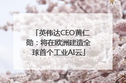 英伟达CEO黄仁勋：将在欧洲建造全球首个工业AI云