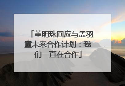 董明珠回应与孟羽童未来合作计划：我们一直在合作
