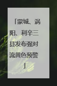 蒙城、涡阳、利辛三县发布强对流黄色预警