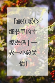 藏在暖心细节里的幸福密码｜一老一小总关情