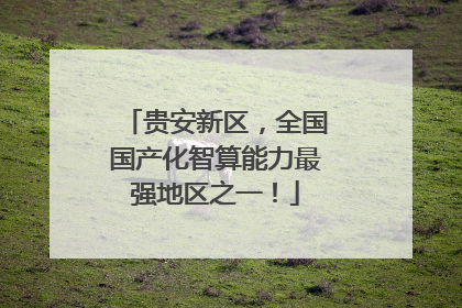 贵安新区，全国国产化智算能力最强地区之一！