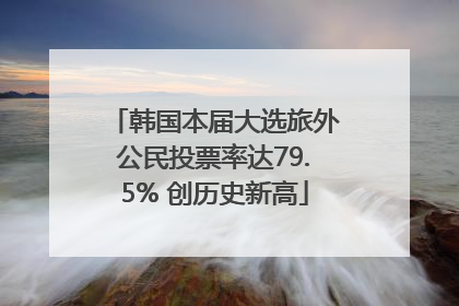 韩国本届大选旅外公民投票率达79.5% 创历史新高