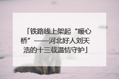 铁路线上架起“暖心桥”——河北好人刘天浩的十三载温情守护