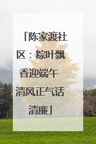 陈家渡社区：粽叶飘香迎端午 清风正气话清廉
