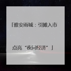 雅安雨城：引摊入市 点亮“夜间经济”
