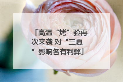 高温“烤”验再次来袭 对“三夏”影响各有利弊