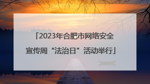 2023年合肥市网络安全宣传周“法治日”活动举行