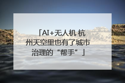 AI+无人机 杭州天空里也有了城市治理的“帮手”